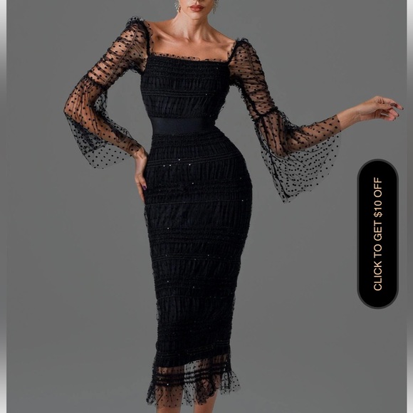 ⭐️SOLD⭐️Bella Barnett Crana Mesh Midi Dress size small - Picture 1 of 3